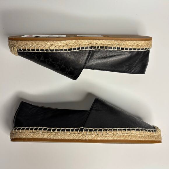 Coach Carley Leather Slip On Espadrille Loafers in Black - Picture 7 of 9